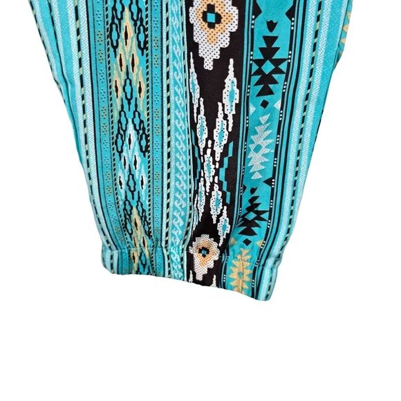 Uk2 Turquoise Tribal Print Boho Jogger Pants - Picture 5 of 8